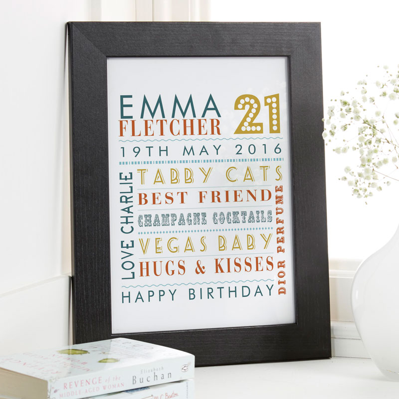 18th or any age birthday personalised present wooden photo frame or card mount 