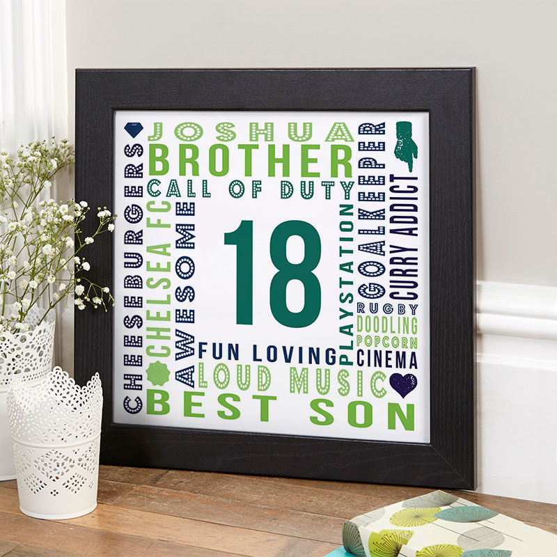 18th BIRTHDAY WORD ART n PERSONALISED EIGHTEEN PRESENT ANY COLOURS & WORDS 