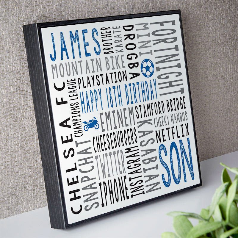 18th Birthday Personalised Gifts Word Art Any Number For Him Brother Name Frame 