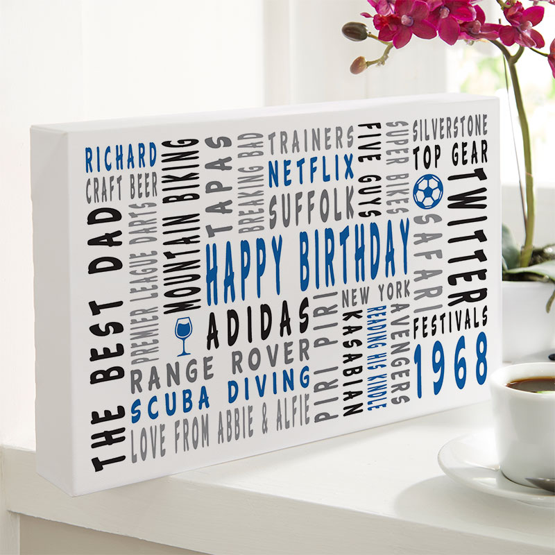 50th Birthday Gift Personalized Word Cloud Picture By Chatterbox Walls