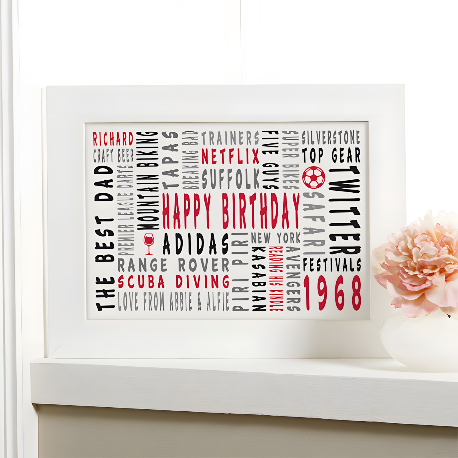 50th Birthday Gift Personalized Word Cloud Picture By Chatterbox Walls