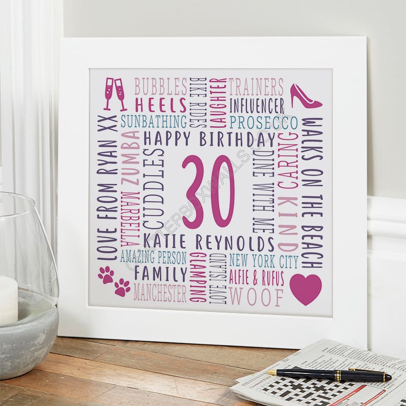 Personalised 30th Birthday Gifts for Her Photo Album UV-606