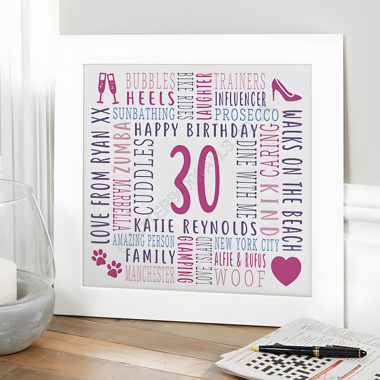 Personalised 30th Birthday Gifts for Her Photo Album UV-606