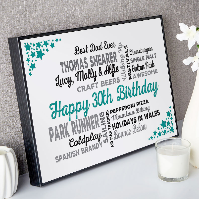Details about   Personalised 40th Birthday Gifts Word Art For Him Dad Uncle Any Number 30th 50th