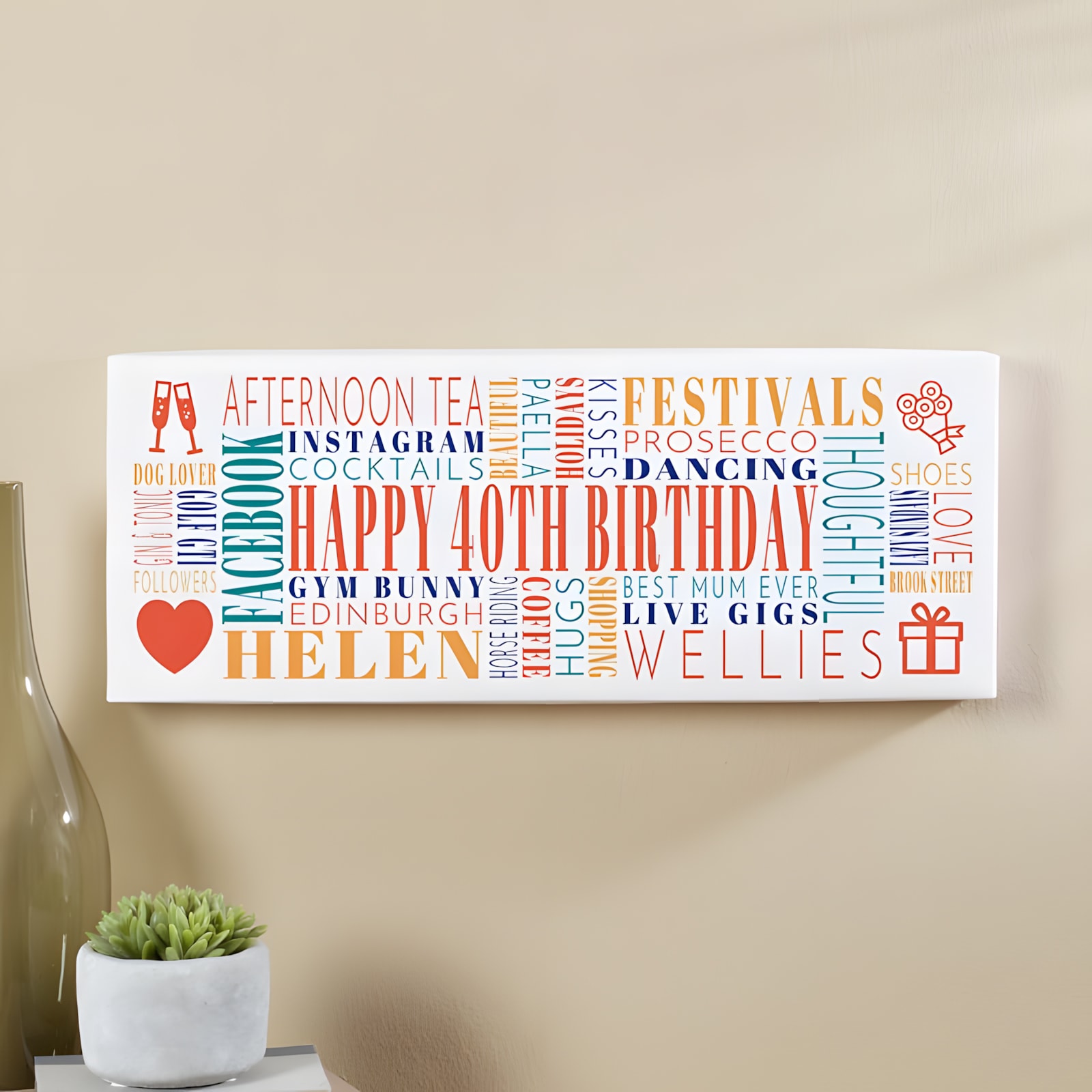 50th Birthday Gift Personalized Word Cloud Picture By Chatterbox Walls