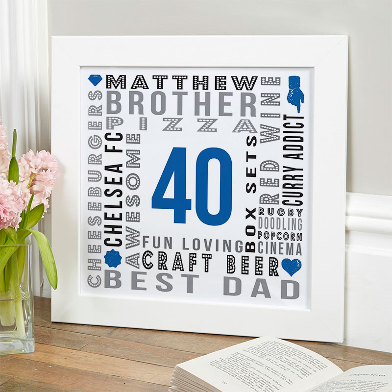 Birthday Gift Idea Details about   40th Birthday Gift Personalised Print Custom Print 