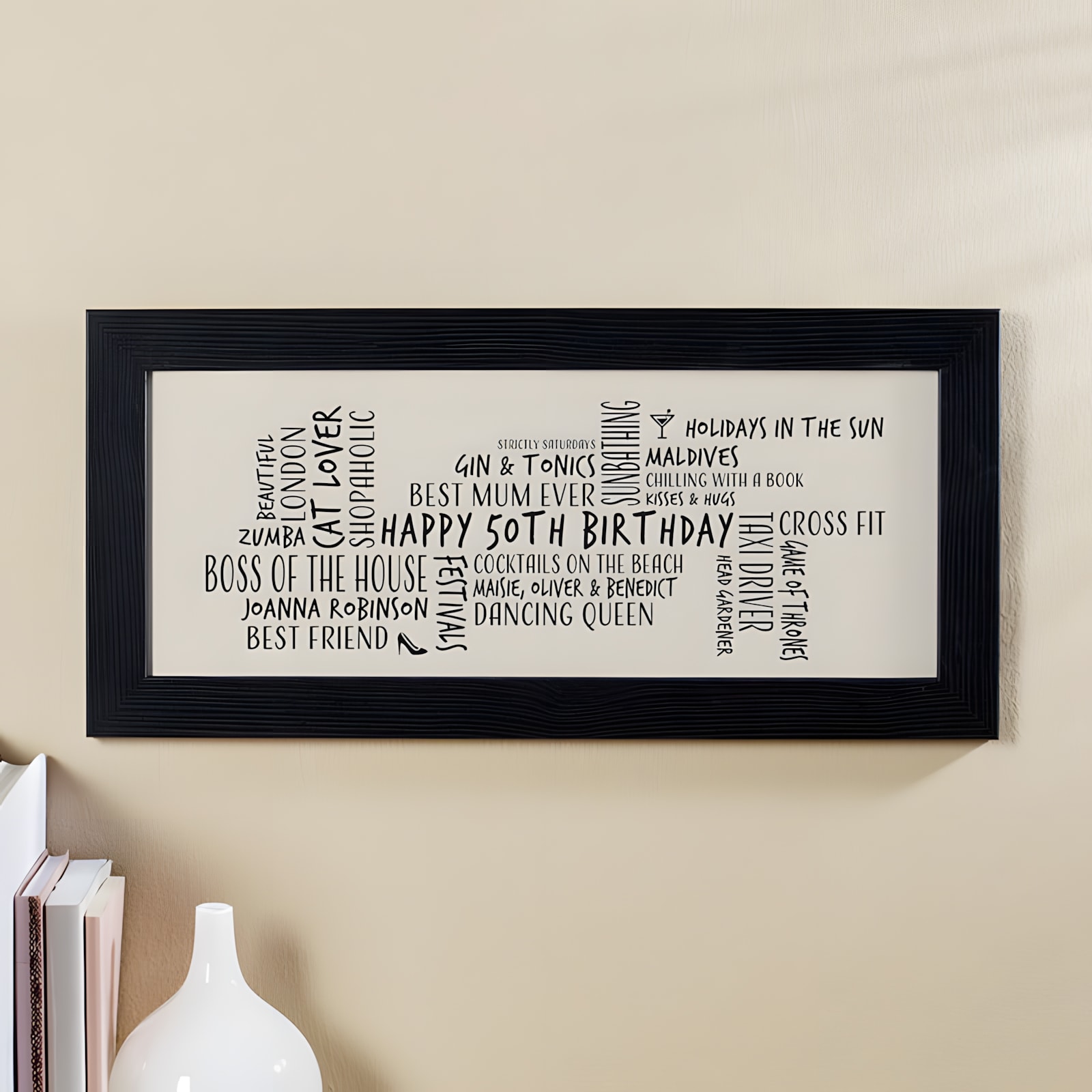 50th Birthday Gift Personalized Word Cloud Picture By Chatterbox Walls