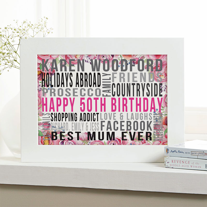 Details about   50th BIRTHDAY WORD ART UNIQUE PERSONALISED GIFT FOR FIFTIETH BIRTHDAY 50 
