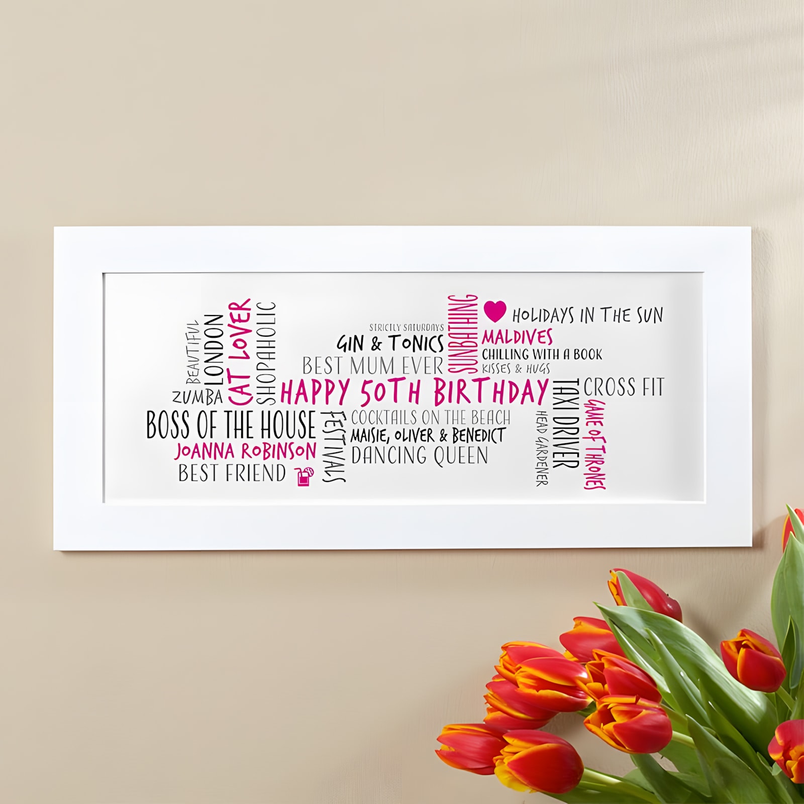 50th Birthday Gift Personalized Word Cloud Picture By Chatterbox Walls