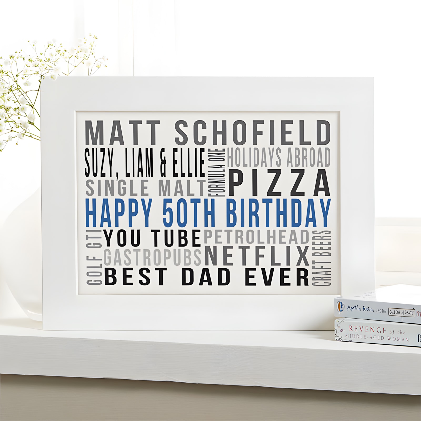 50th Birthday Gift Personalized Word Cloud Picture By Chatterbox Walls