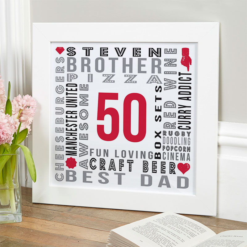 Buy DE100 Engraved Novelty 50th Birthday Gifts for Mum Dad Sister Brother  Wooden Diamond Plaque Online in India - Etsy