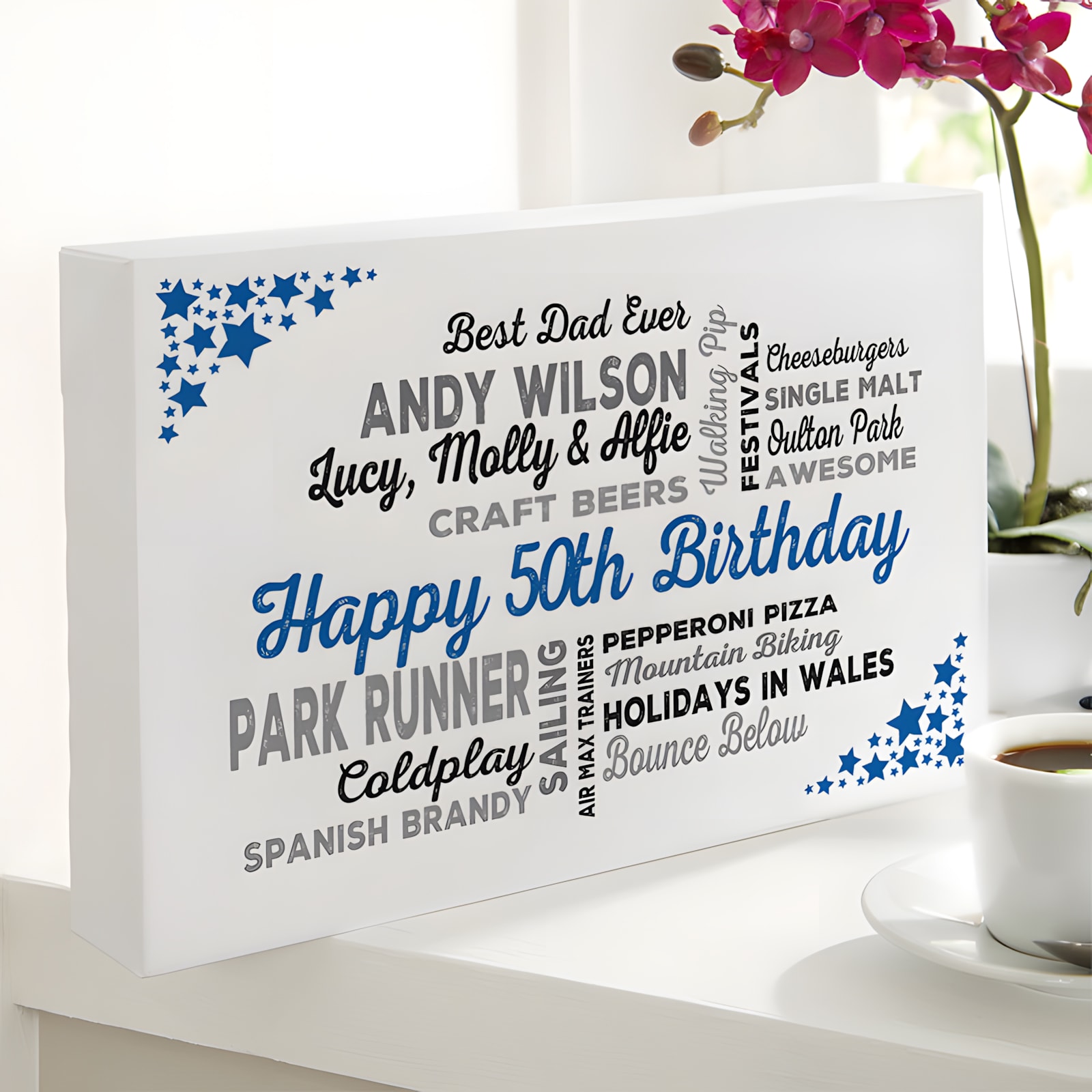 50th Birthday Gift Personalized Word Cloud Picture By Chatterbox Walls