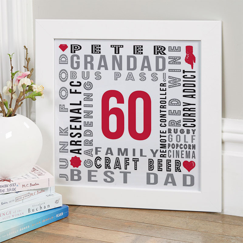 Details about   60th birthday personalised gifts any number word art for nanny her show original title 