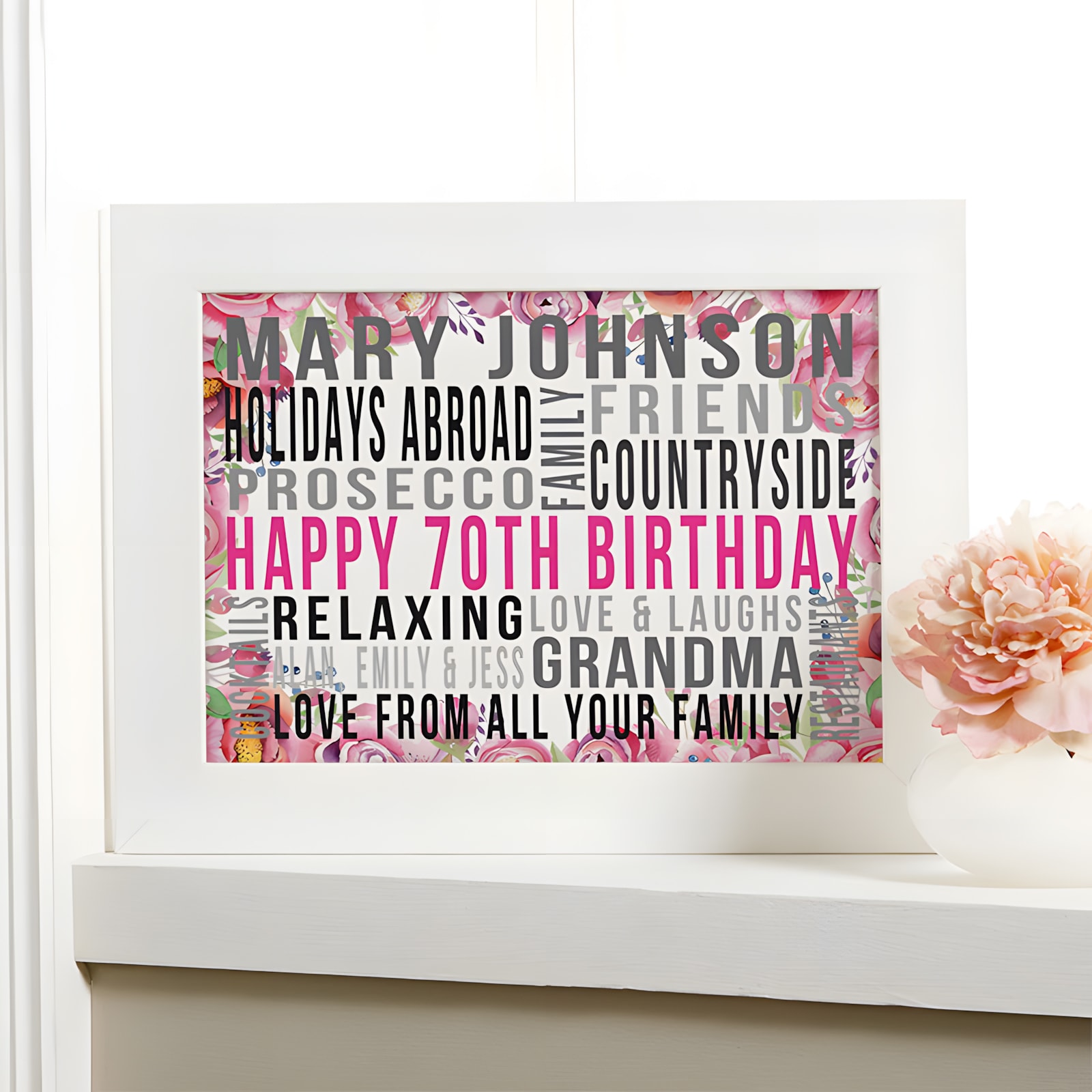 personalized 70th birthday gift for wife