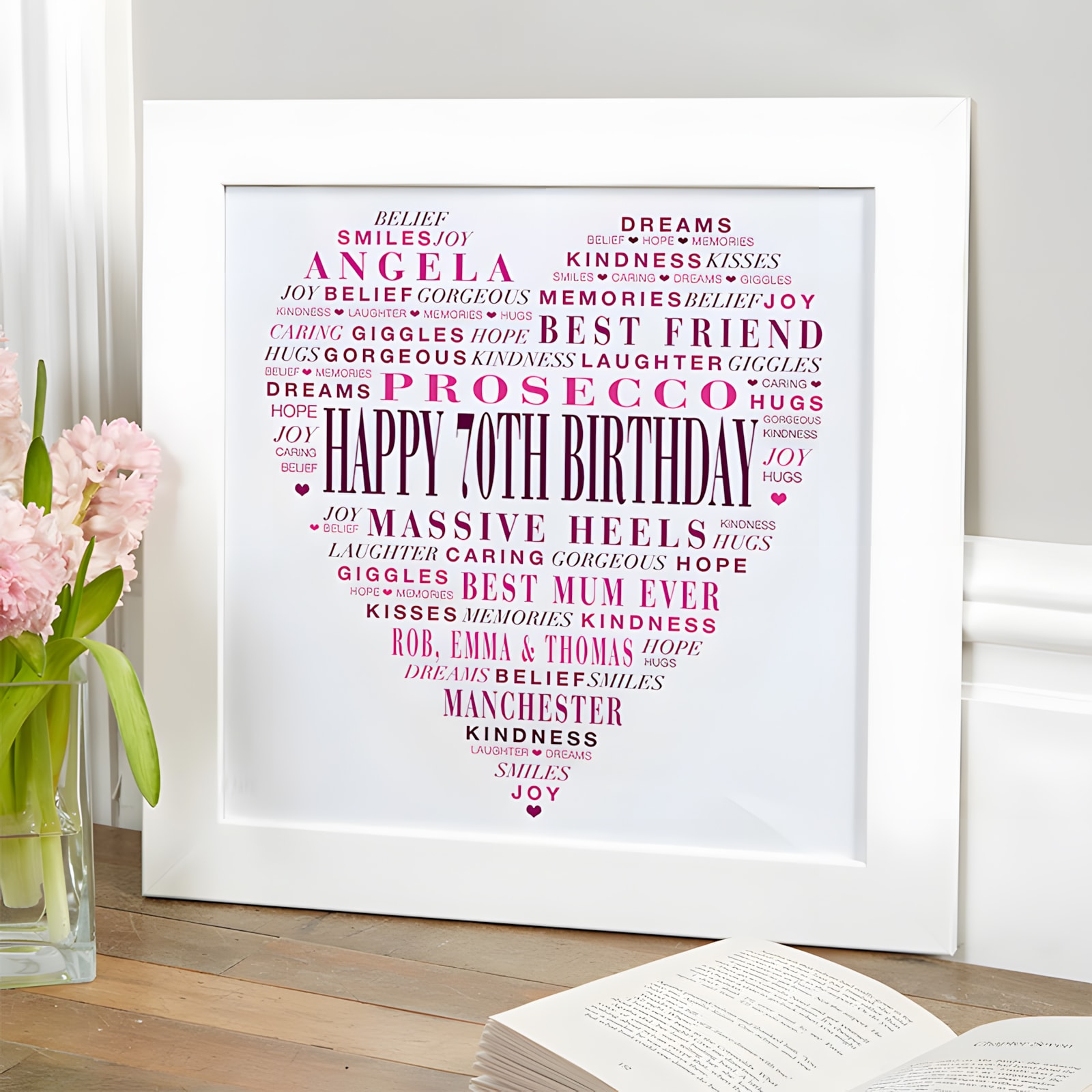 70th Birthday Personalised Gifts for Her | By Chatterbox Walls