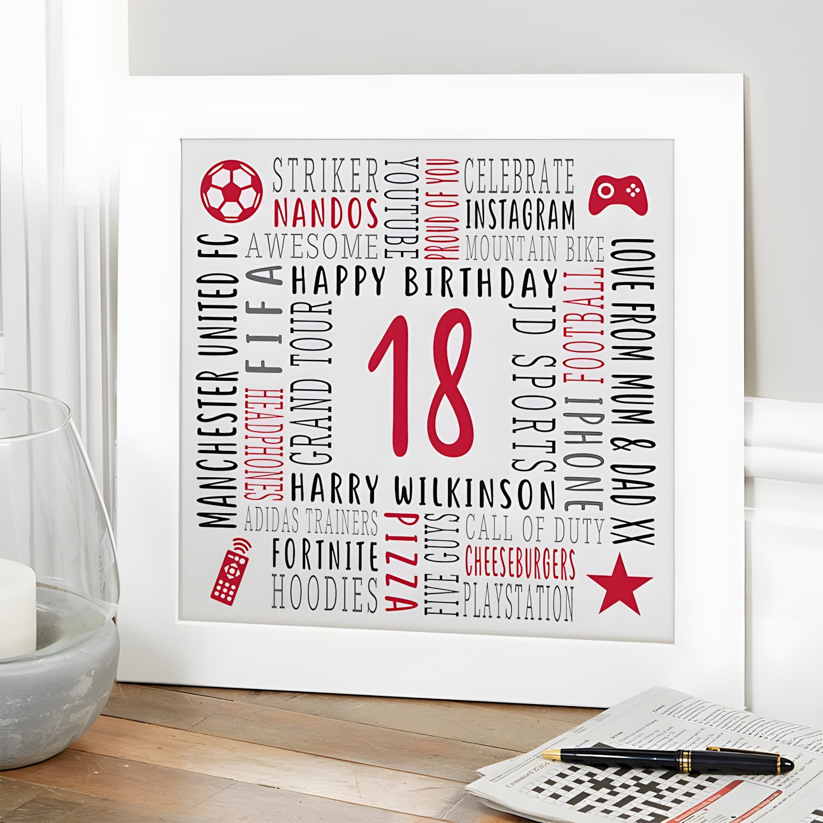 50th Birthday Gift Personalized Word Cloud Picture By Chatterbox Walls