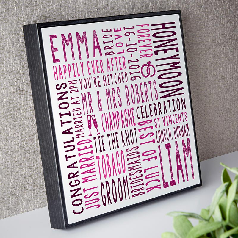 Personalised Word Art Print trophy congratulations card gift typography Frame