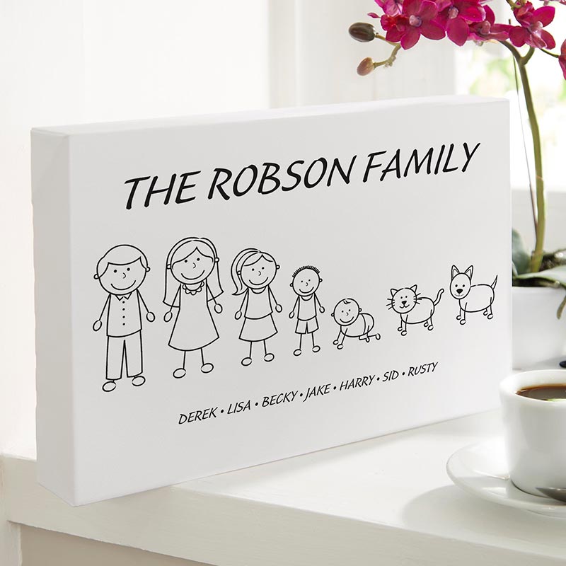 Personalised Family of Stick Figures Print 