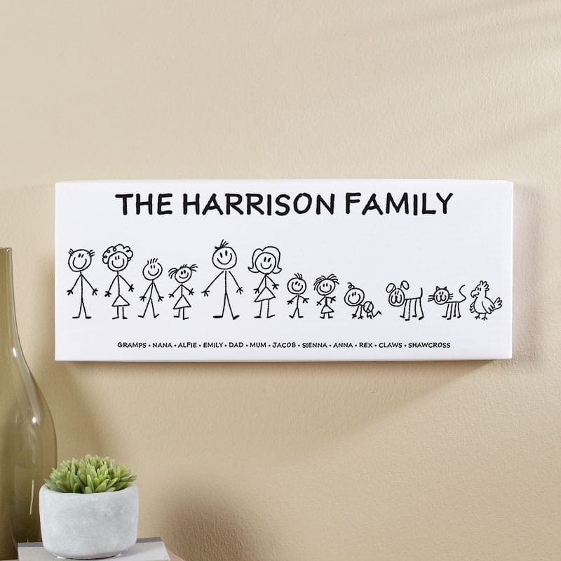family character canvas print personalized