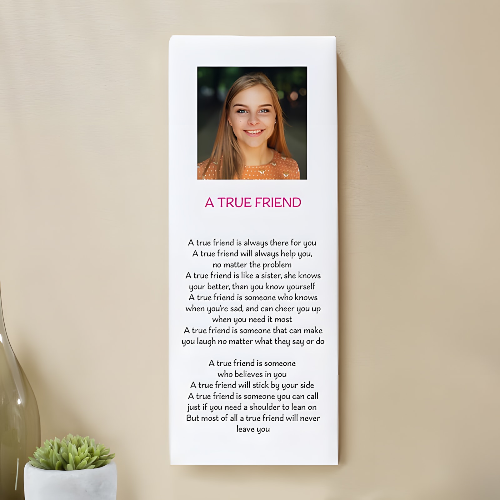 custom photo canvas with poem text