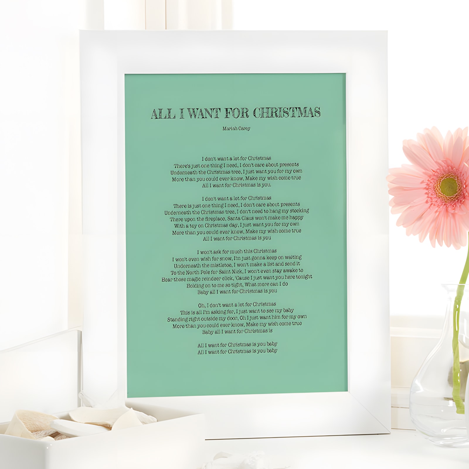 Song Lyrics Wall Art With QR Code Gift for Husband Christmas 