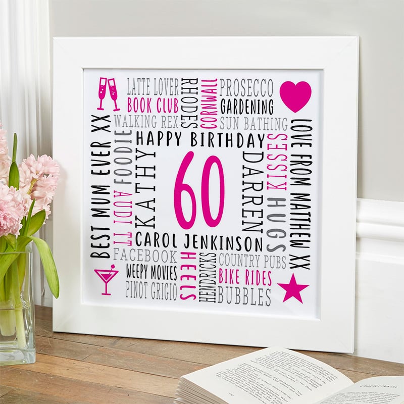 Details about   6th Birthday Gift Personalised Word Art For Girl Daughter Niece Any Number Print 