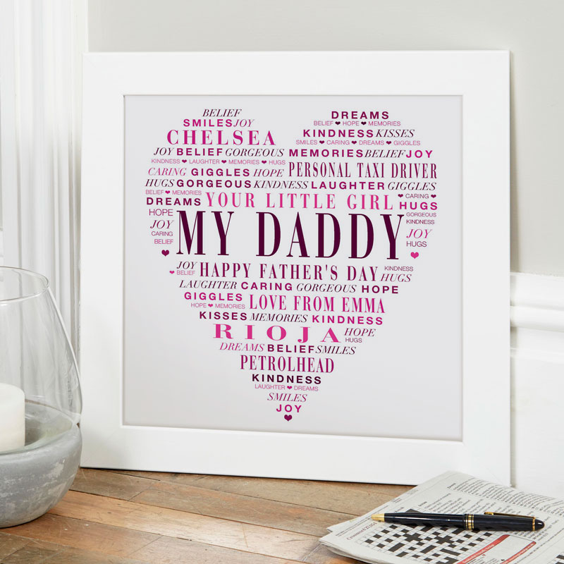 New Dad Father's Day Personalised DAD Word Art Wall Print Gift For Birthday 