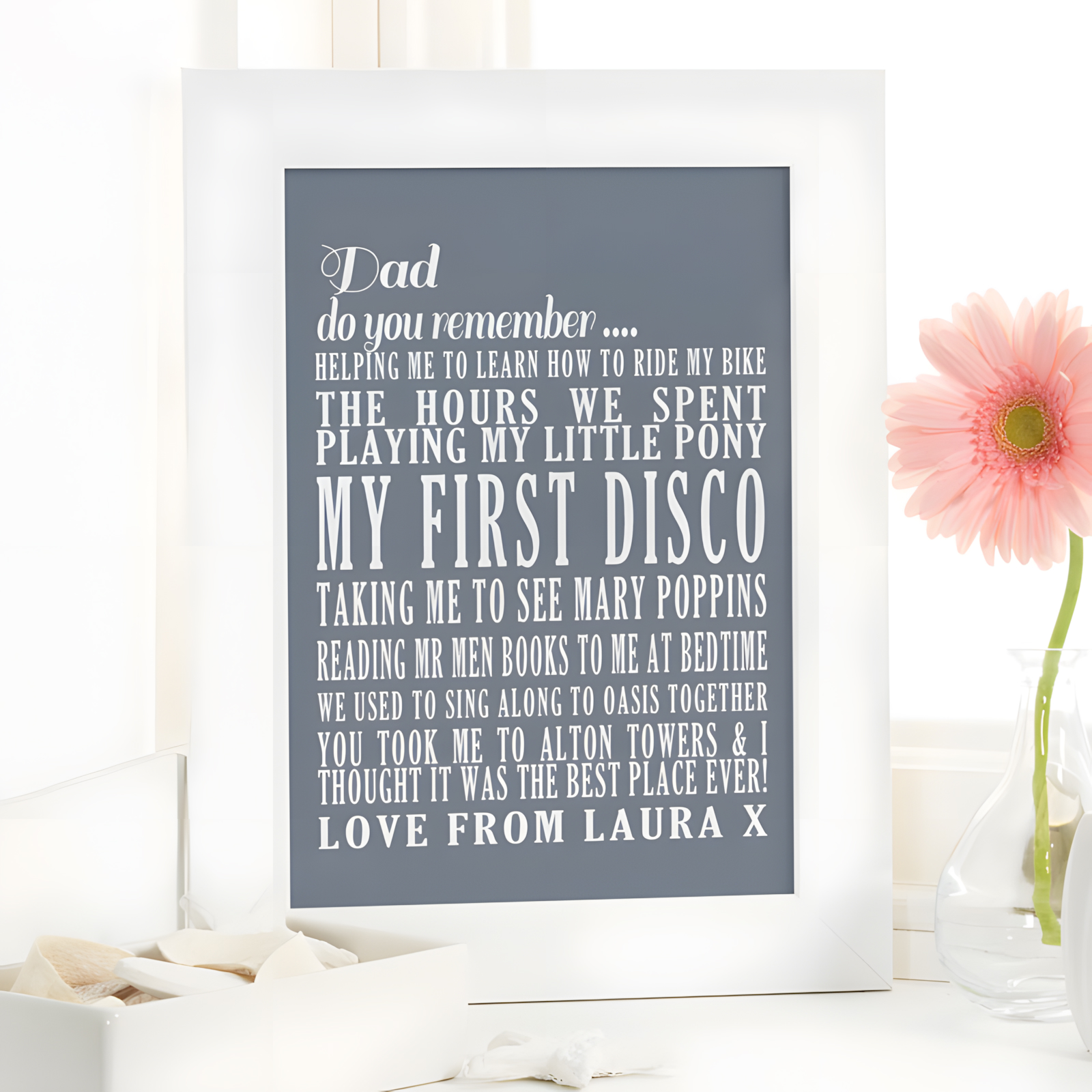 personalized fathers day word print present special memories