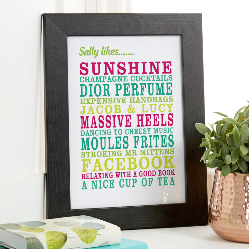personalized gifts art prints words likes