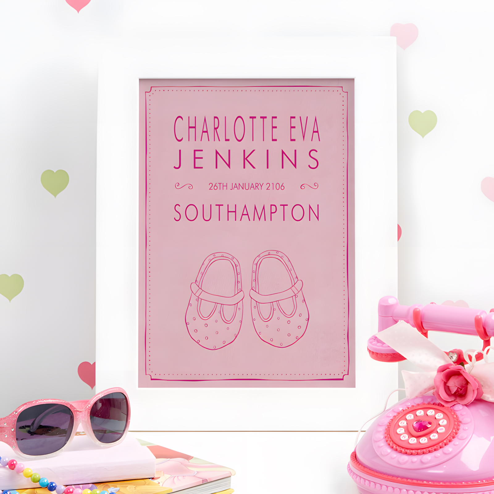 new baby girl name print birth gift
