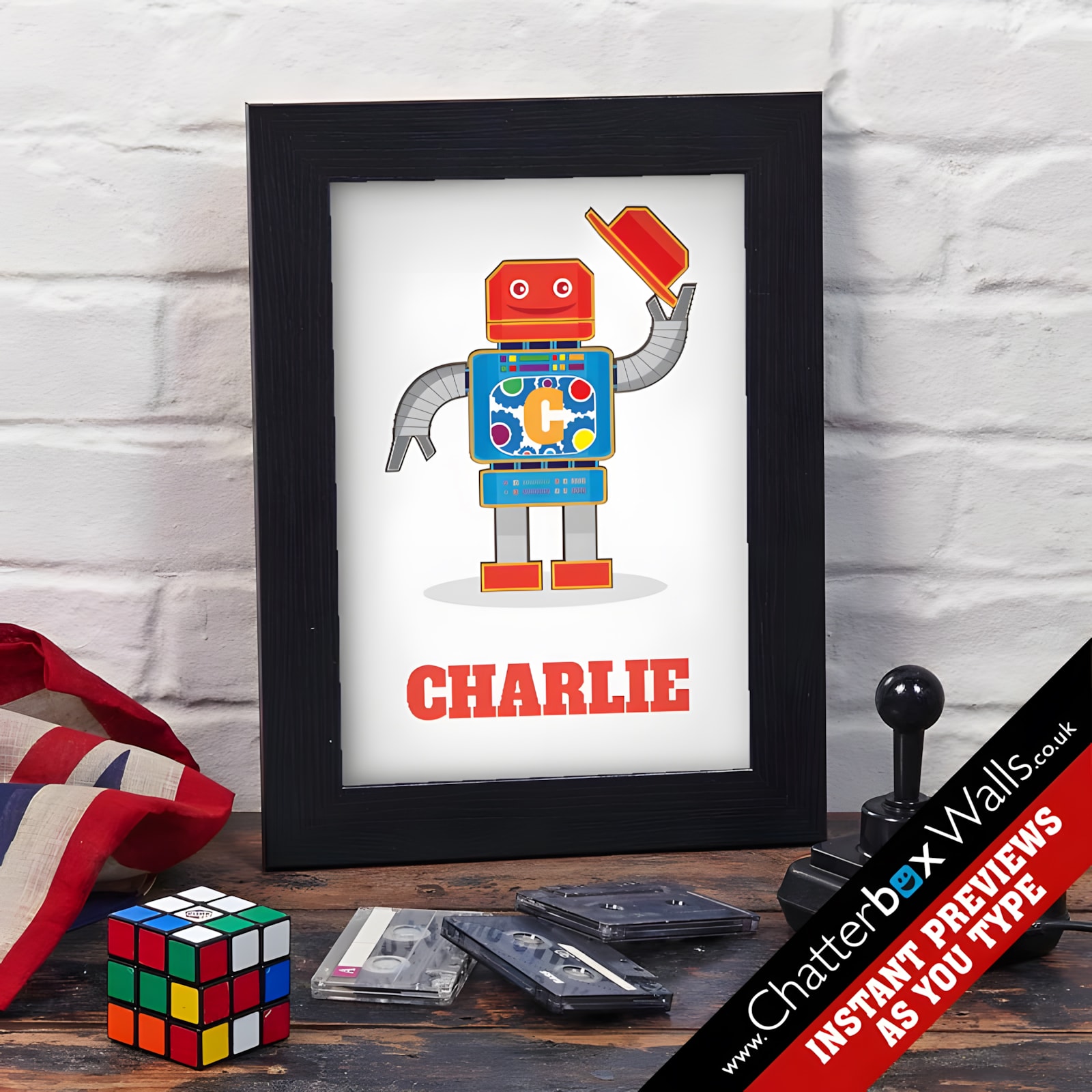 Personalized Robot name print for kids rooms