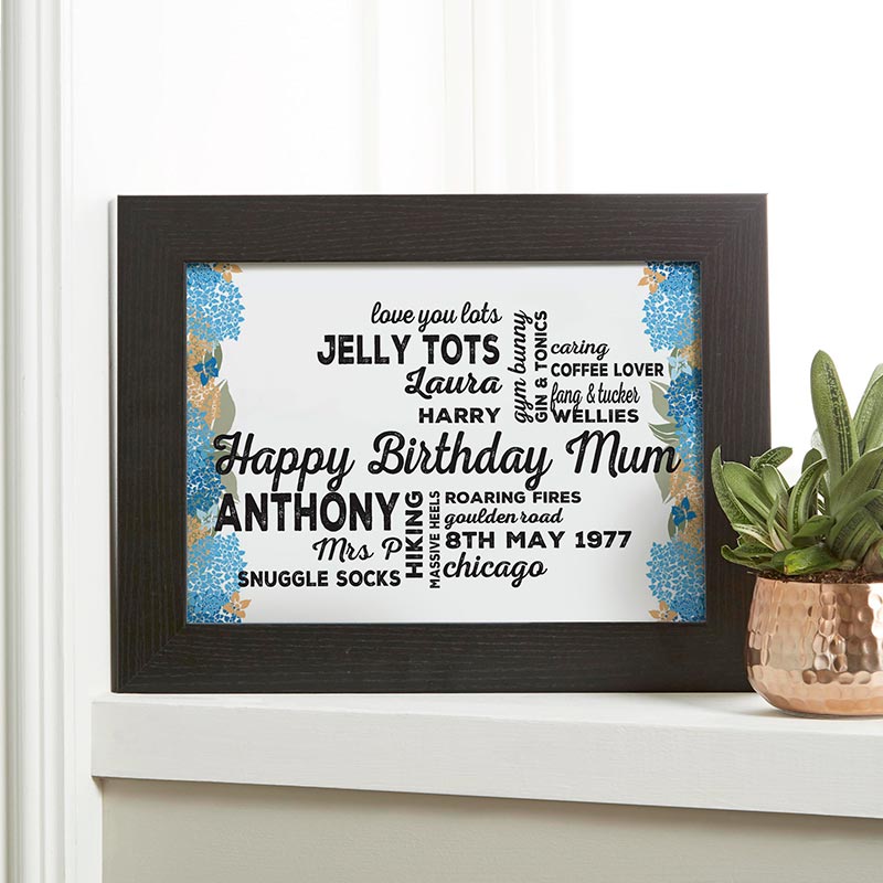 Details about   Word Art Gifts Initial Personalised Birthday Print For Her Mum Any Letter O Gift 