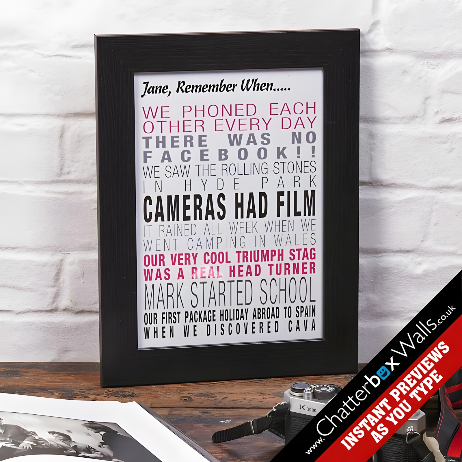 personalized gifts art prints words remember when 3