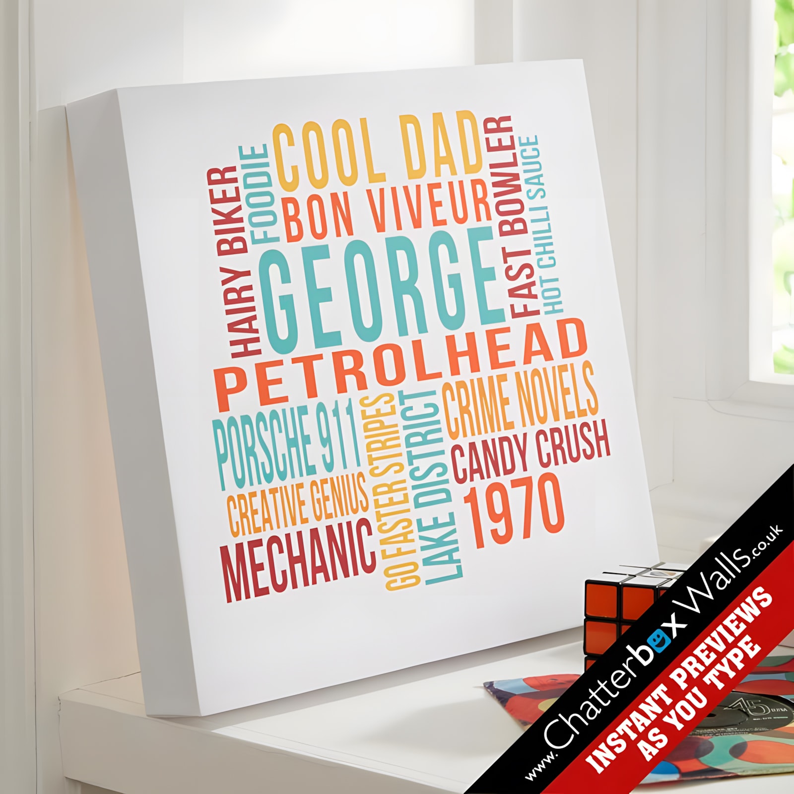 personalized gifts typographic art canvas present