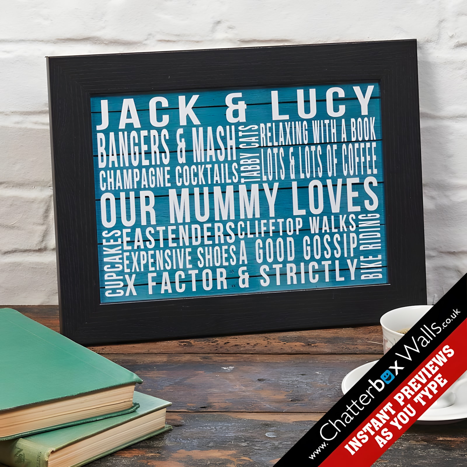 personalized likes word art poster print beach hut