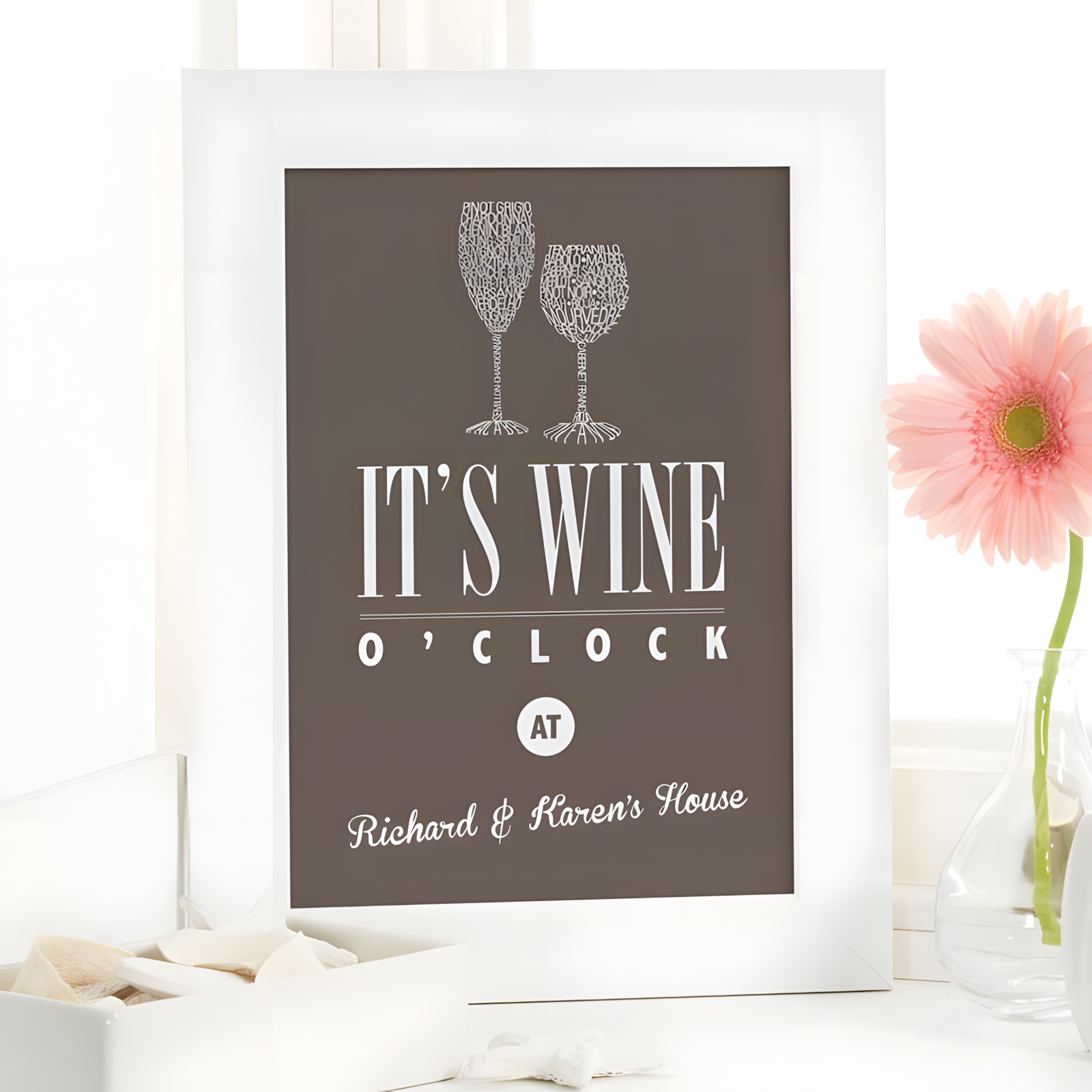 wine print gift with personalized name
