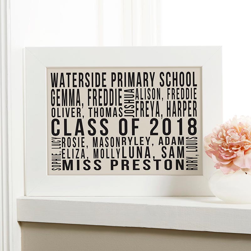 Personalised Best Teacher Framed Prints Wall Art GiftSize A3 A4 A5 