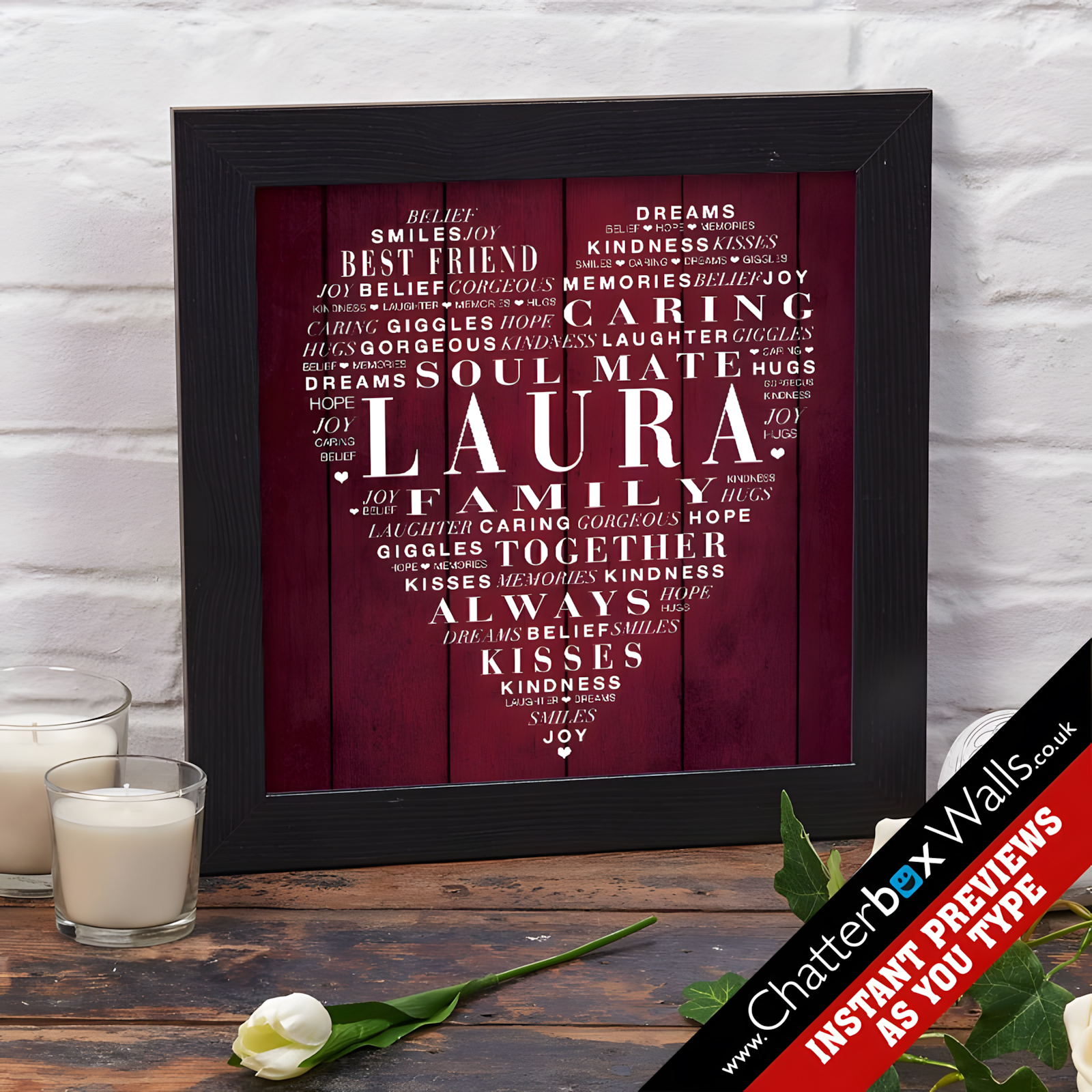 Koordinere basen Hub Valentine's Day Love Heart Custom Wall Art | An Easy to Create Gift