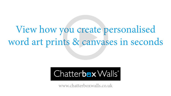 View how you create personalized word art prints & canvases in seconds